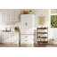 Garde-manger autoportant de style campagnard, avec portes de grange classiques et tablettes intérieures réglables, avec tiroirs pratiques-129855878