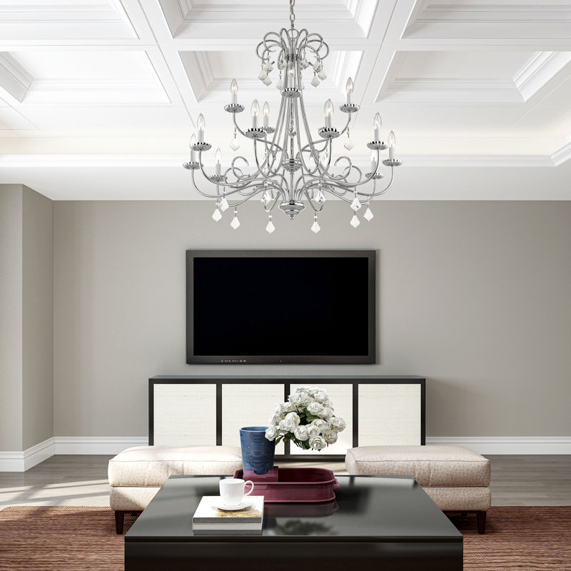 Lustre de style bougie à 18 lumières Anistynn, Chrome poli