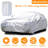 Silver Full Car Cover, Polyester All Weather Automotive Cover Category, Uv Protection Windproof Elastic Hem, Storage Bag Outdoor Indoor-123378307