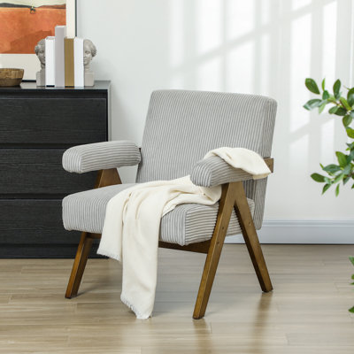 Chaise d'appoint avec siège large et accoudoirs rembourrés