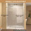 Porte de douche coulissante simple de 48 po de largeur x 72 po de hauteur, verre fixe de 5 mm et verre coulissant de 6 mm sans cadre, verre trempé transparent, poignée en acier inoxydable, chrome