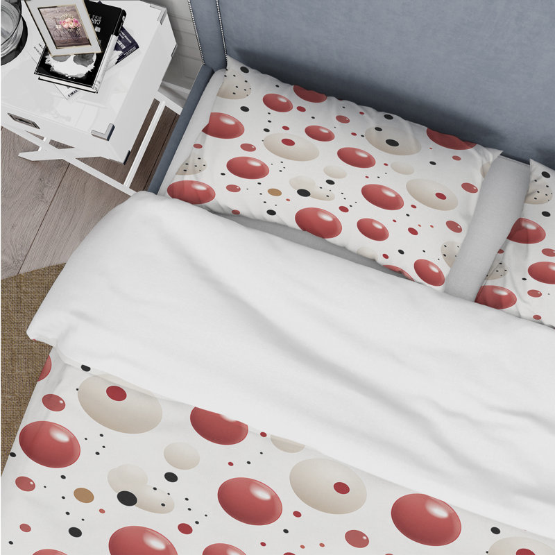 Ensemble de housse de couette Playful Polka Dots VI, Housse de couette pour très grand lit et 2 très