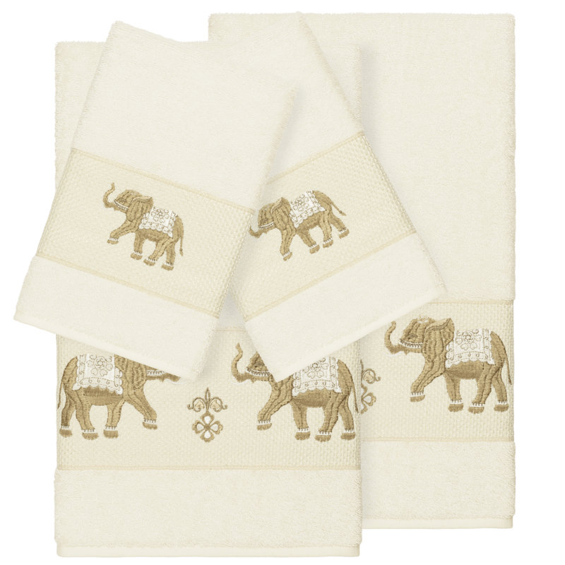 Quinn Turkish Cotton Towel Set, Cream, 4 Piece Towel Set
