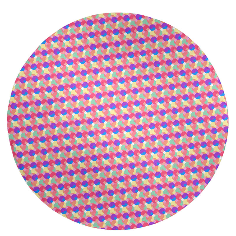 Chenille Geometric Indoor Rug, Round 5'