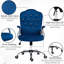 Chaise de bureau à domicile, fauteuil d'ordinateur en velours, fauteuil de bureau capitonné à boutons avec roulettes pivotantes, hauteur réglable-539127935