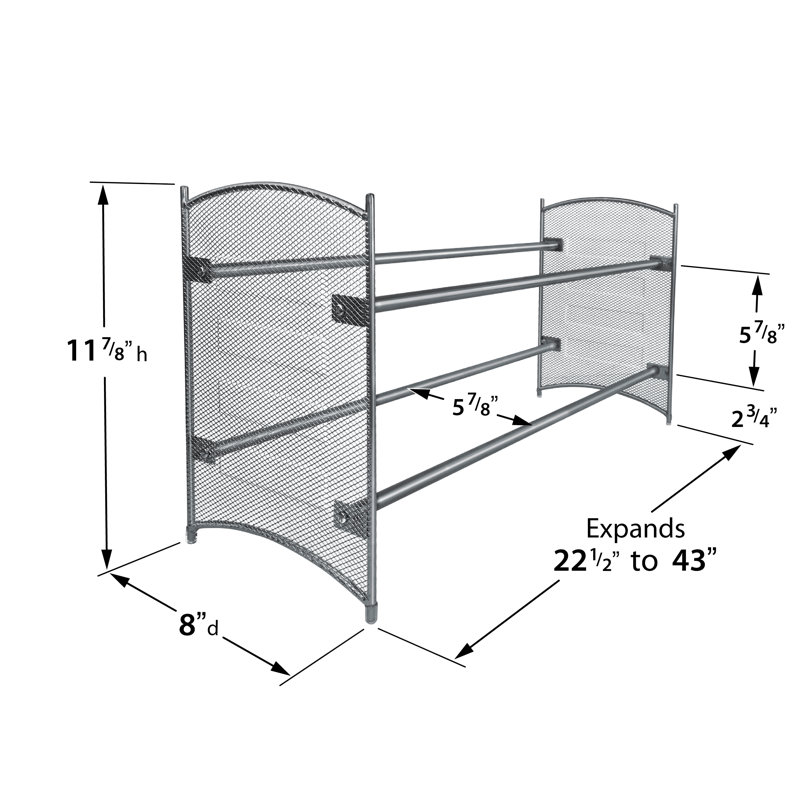 12 Pair Stackable Shoe Rack, Platinum