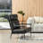 Mid-Century Modern Leatherette Armchair With High Back And Padded Arms-1088841223