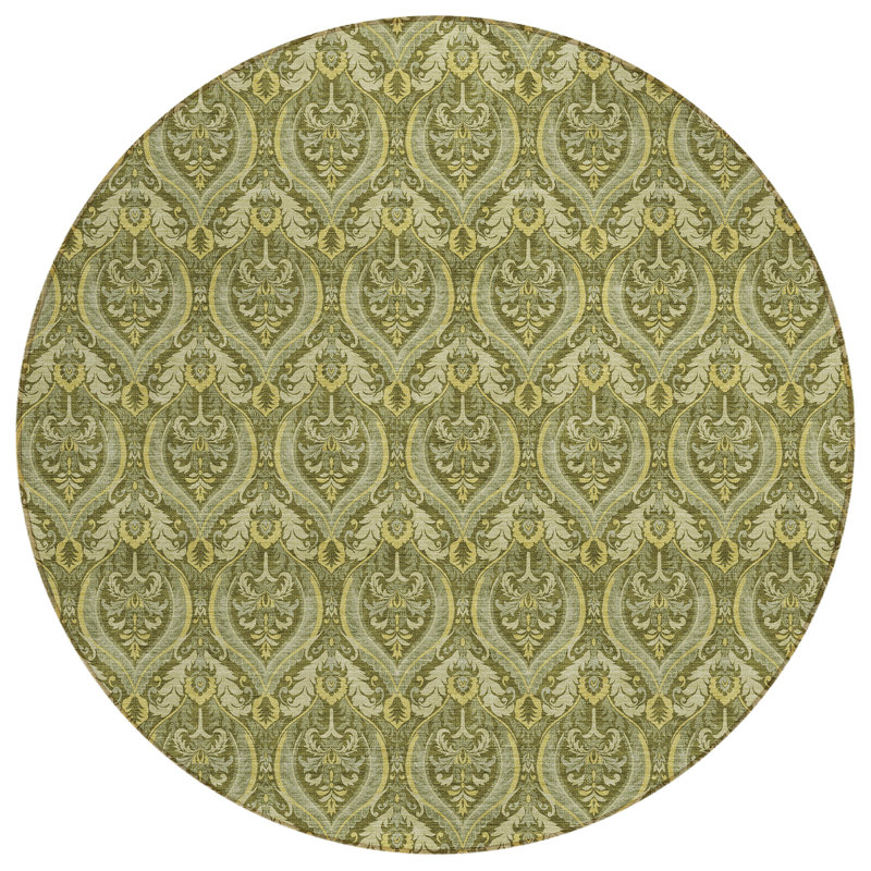 Floral Indoor / Outdoor Rug, Round 8'