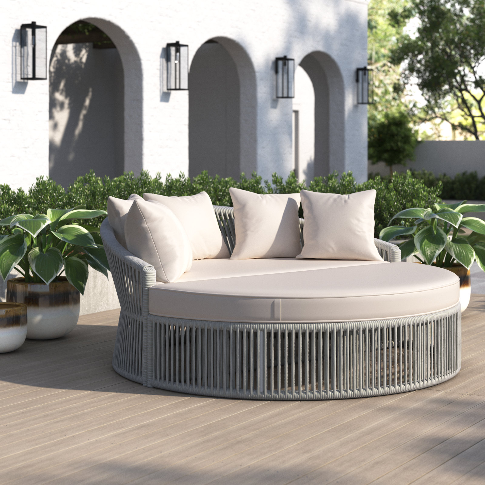 Renfri 67" Sunbrella® Patio Daybed, Gray, Echo Ash Sunbrella®