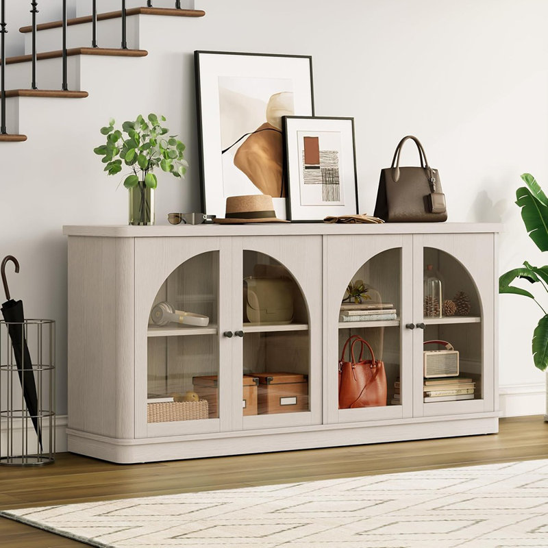 Buffet moderne arqué avec grand buffet et rangement incurvé