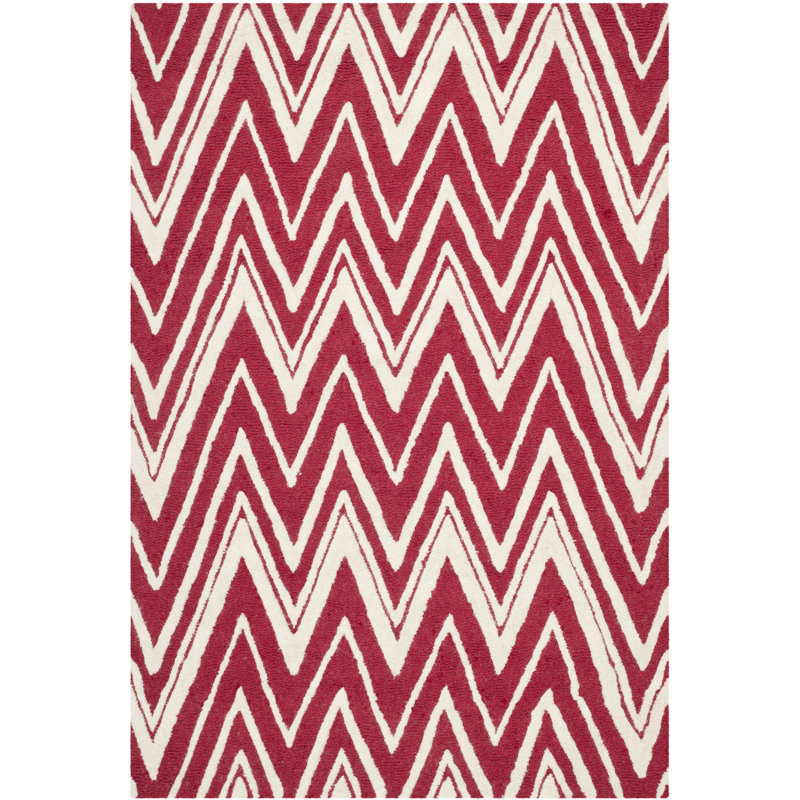 Stephen Chevron Wool Hand Woven Area Rug, Rectangle 122 x 183 cm