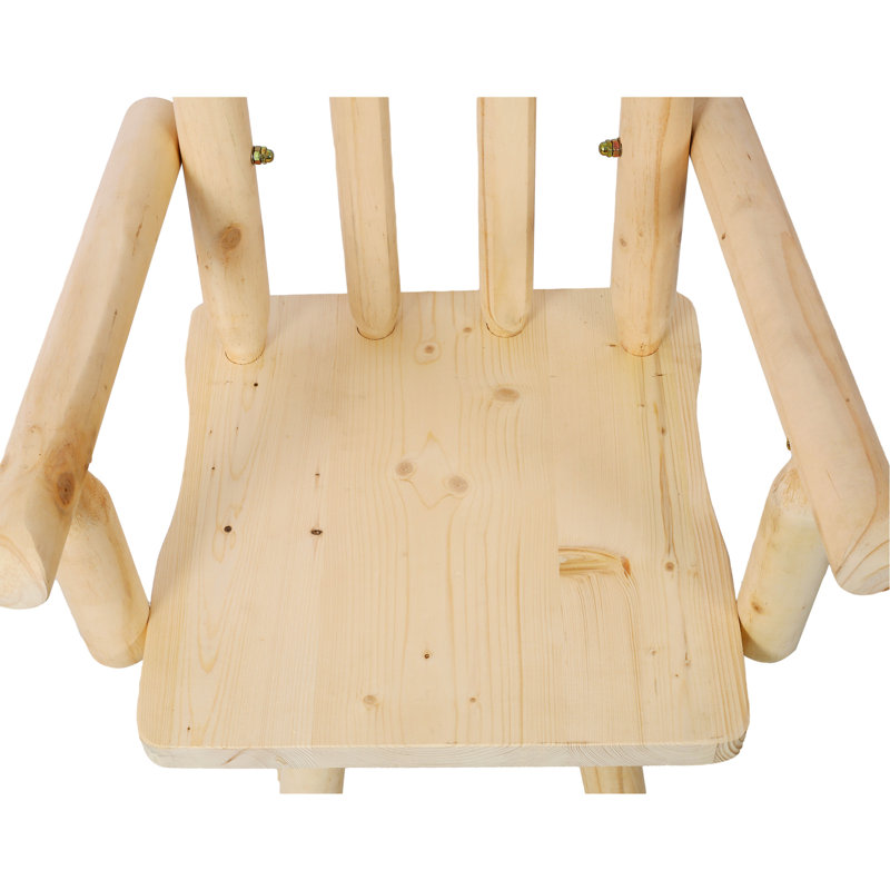 Chaise de bistro rustique avec rotation à 360 °, bois de sapin, brun, accoudoirs et repose-pieds pour une salle à manger charmante et charmante Chaise brune, pivotante, large repose-pieds, restaurant, maison