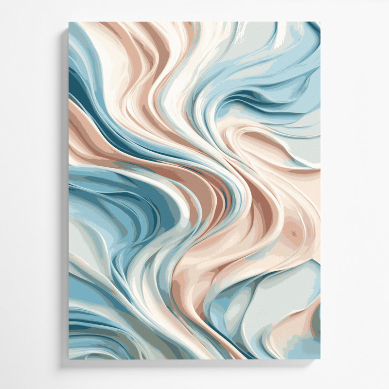 Aquarelle abstraite, art mural bleu sur toile 62, H 11 po x l 14 po