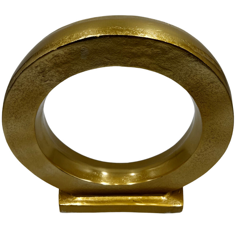 Khamiyah Abstract Figurines & Sculptures, 15" H x 15" W x 4" D, Gold