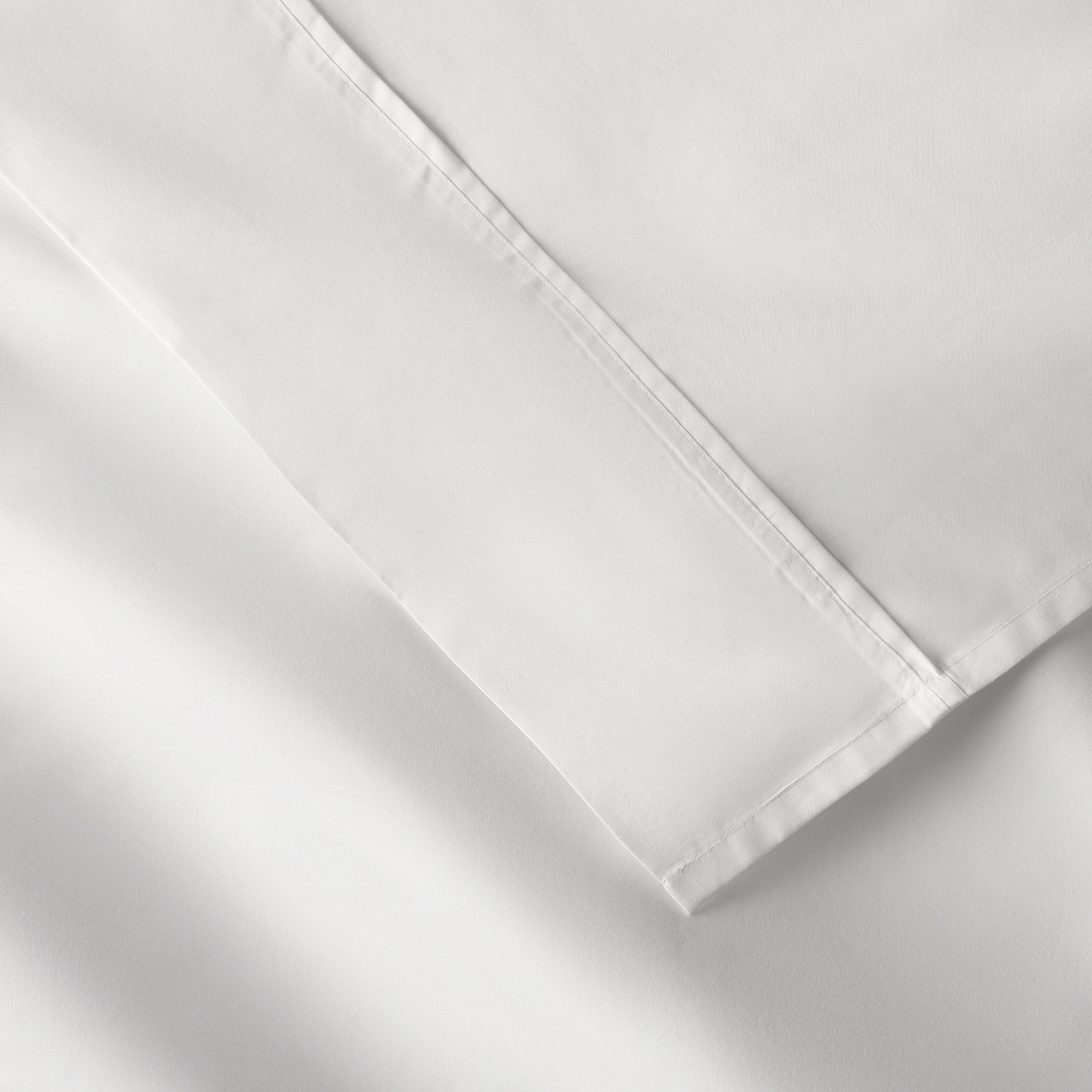 Emrik Brushed Organic Cotton Percale Sheet Set, Full, White