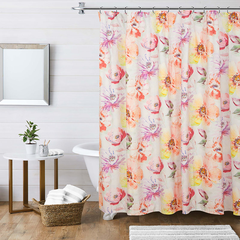 Rideau de douche simple en coton Gellert