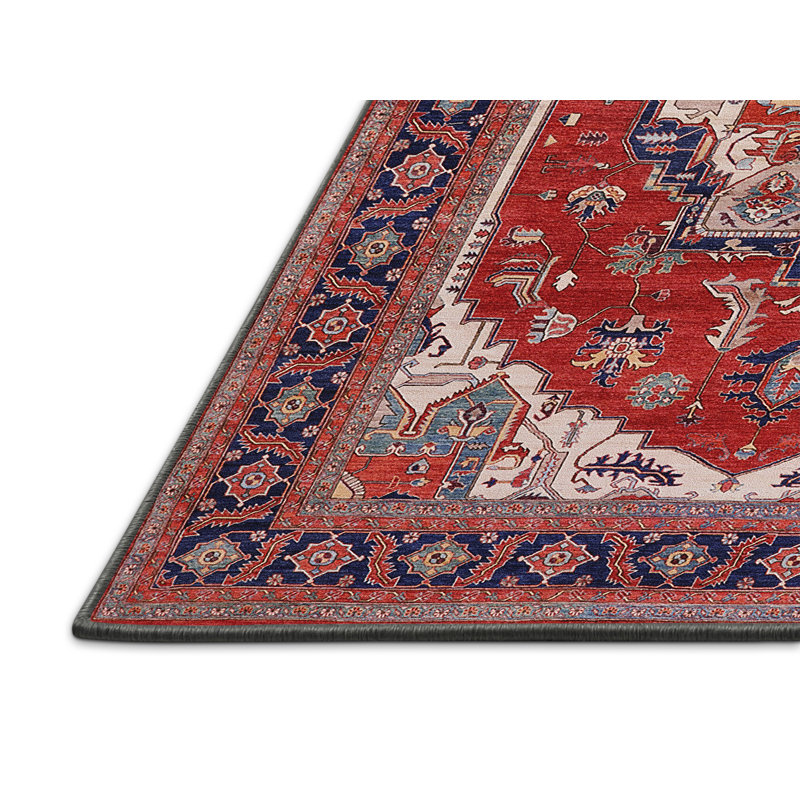 Tapis de style oriental rouge, Rectangle 2 pi x 4 pi