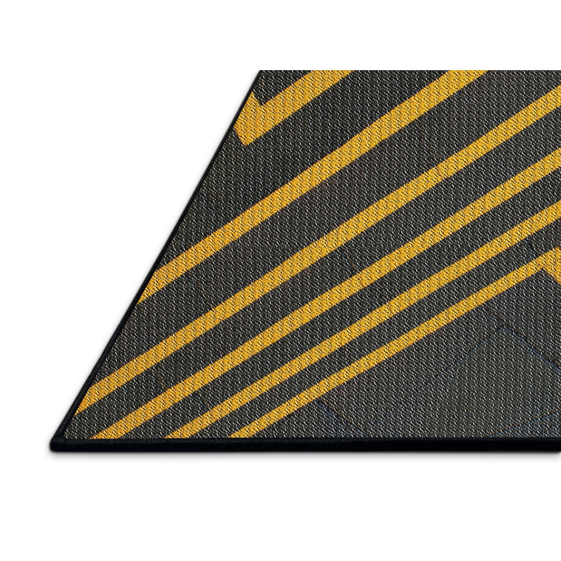Tapis à motifs noir / jaune, Rectangle 8 pi x 10 pi