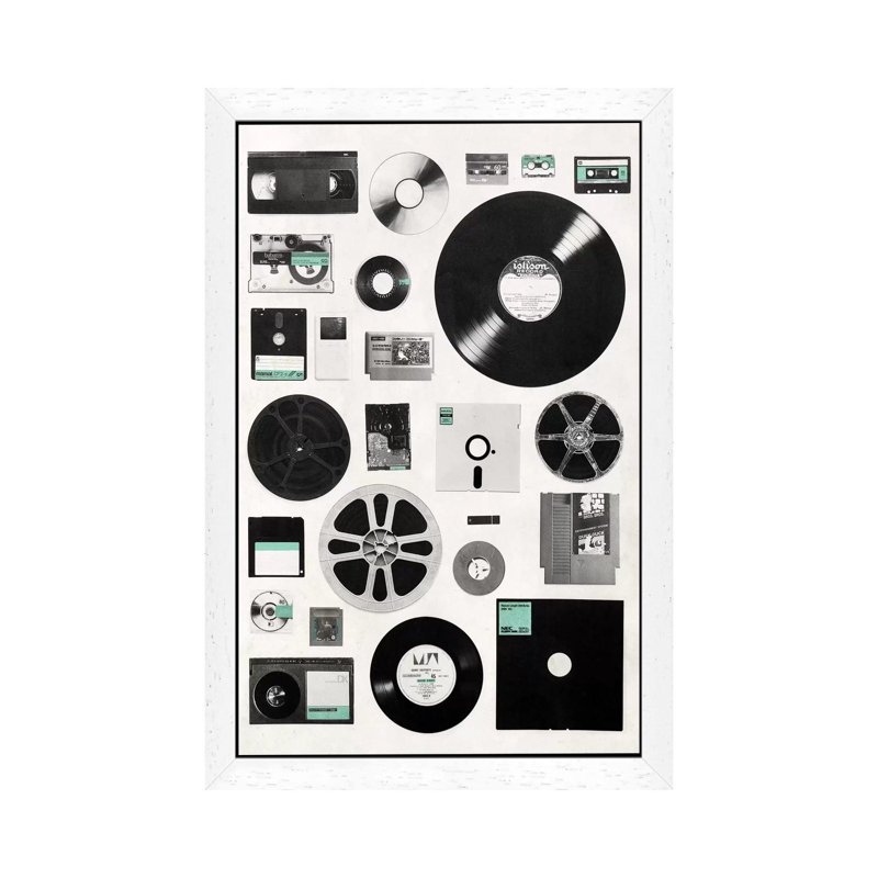 Data - Floater Frame Print on Canvas, 152.5 cm H x 101.5 cm W, White Framed