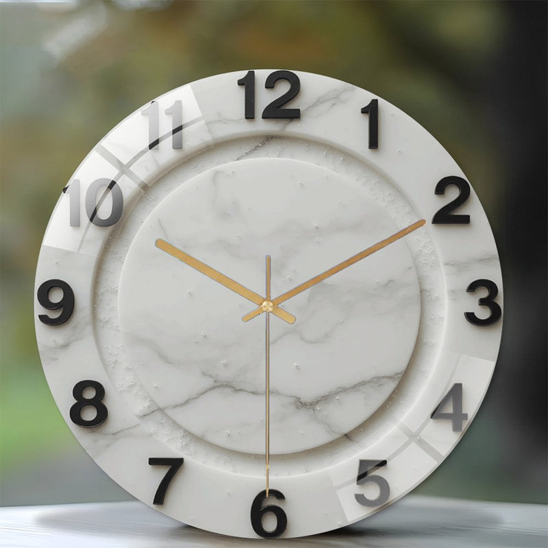 Horloge murale en marbre Modern Design Home Decor - horloge murale moderne en verre 12 po