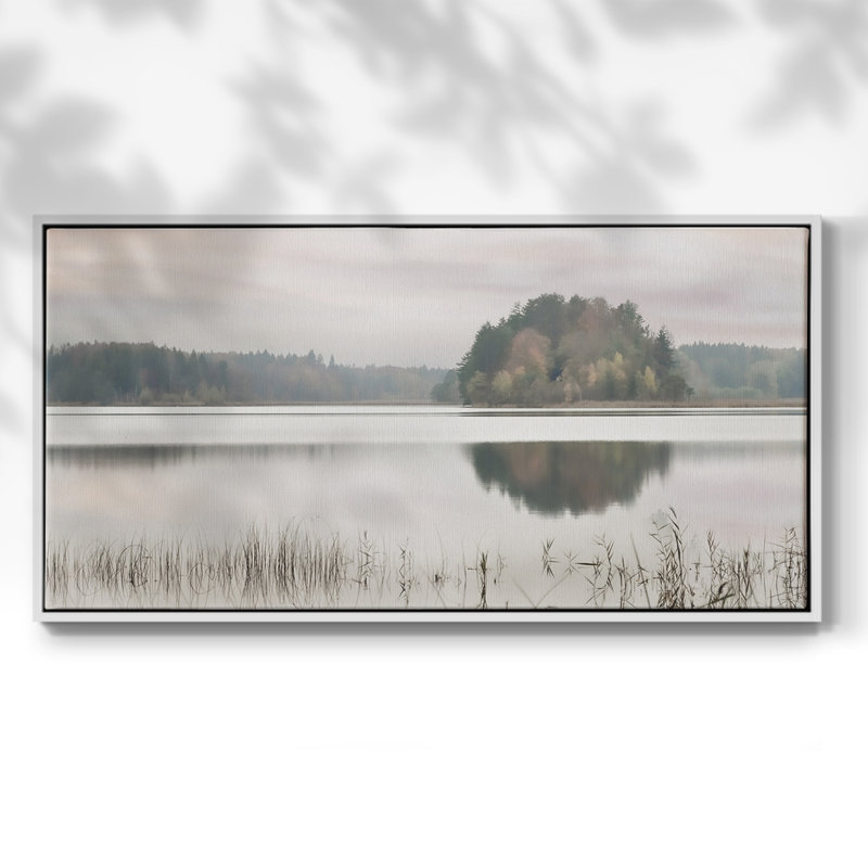 Serenity - Toile tendue avec châssis tendue, prête à être accrochée, H 21 po x l 41 po, Blanc