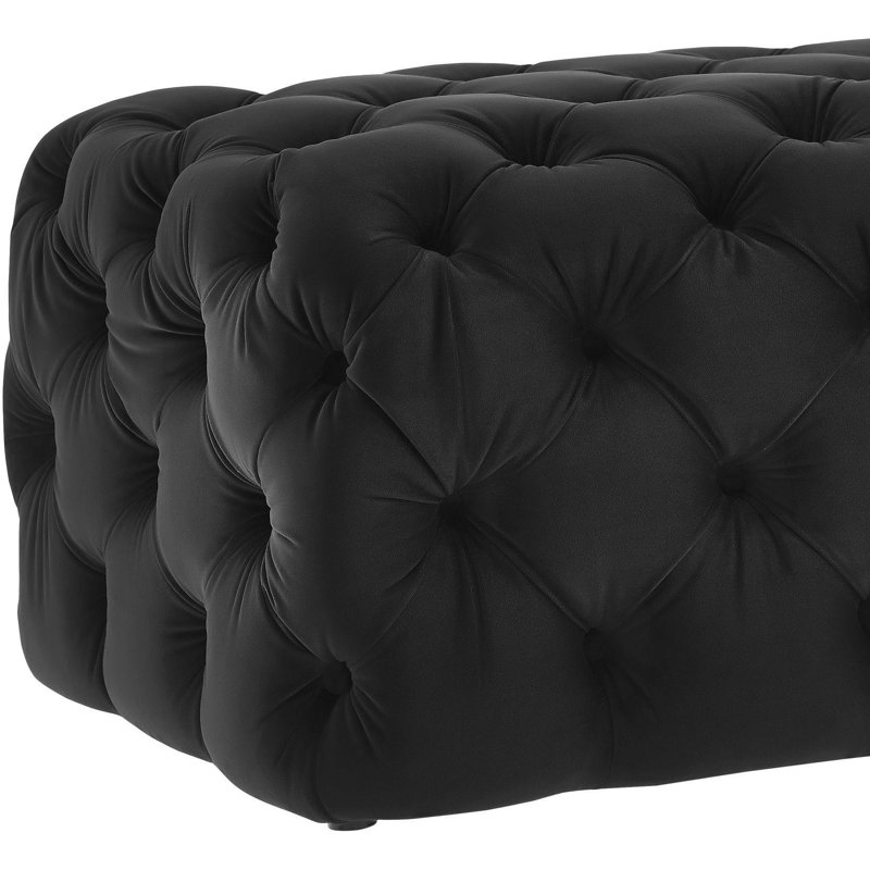 Banc avec revêtement, Velours noir