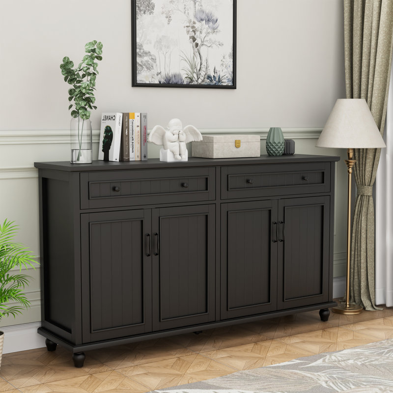 Buffet Four Doors 62,2 "W, Noir