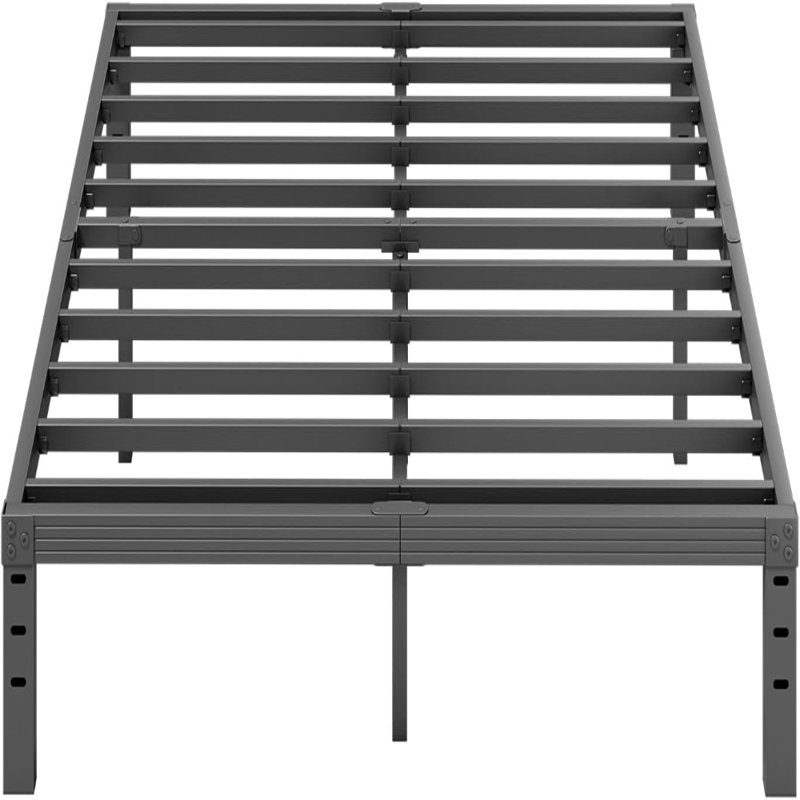 Black Heavy Duty Metal Queen Platform Bed Frame, 12-Inch High
