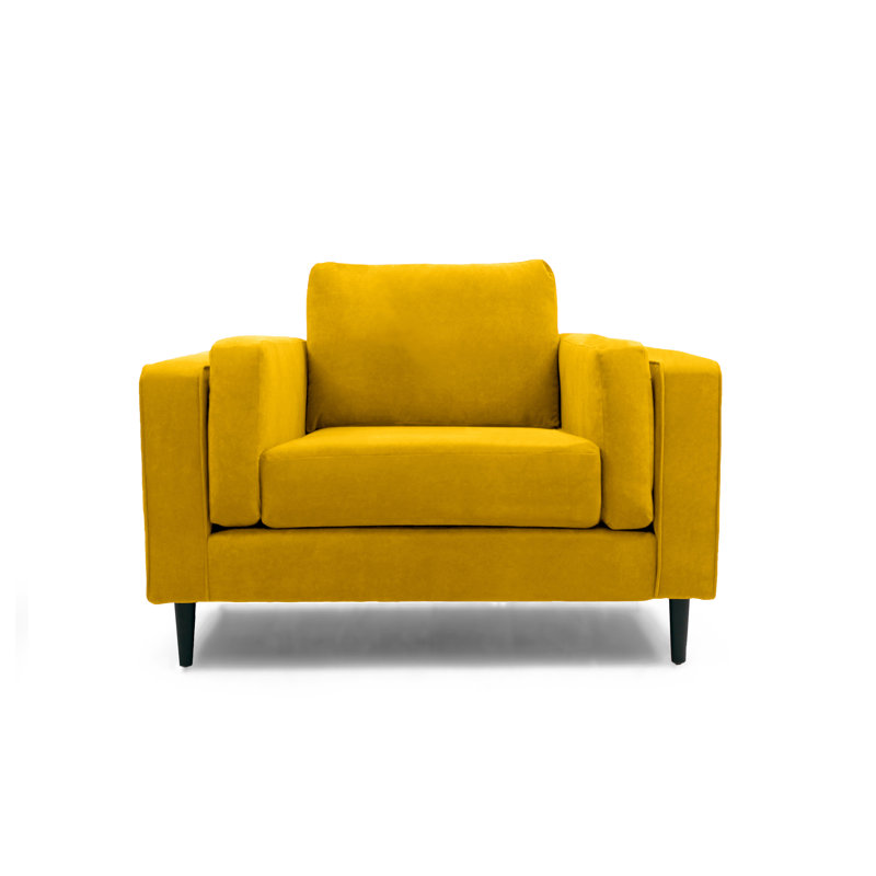 Deavian Velvet Armchair, Mustard
