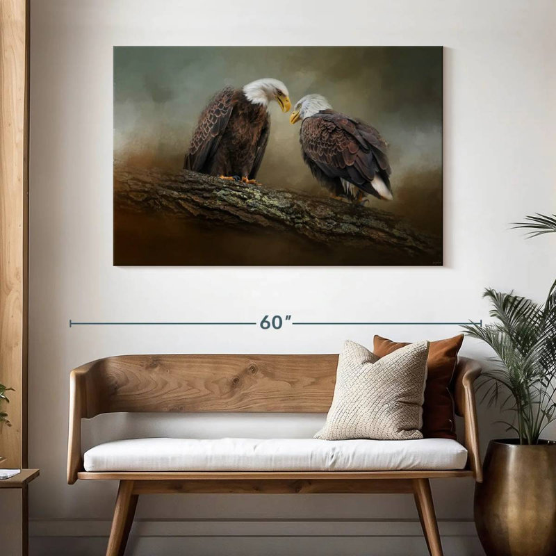 Quiet Conversation Bald Eagles, 32" H x 48" W