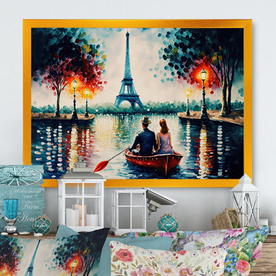 Soirée romantique sur un petit bateau IV - Peinture sur toile