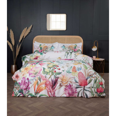 Theophilos Cotton Floral Duvet Cover Set with Pillowcases Included