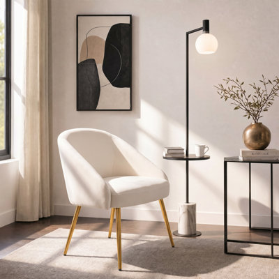 Chaise avec accoudoirs en velours Sutton