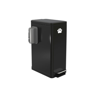 3.2 Gal Metal Dog Waste Trash Can With Lid Outdoor, Compact,Leakproof,Black