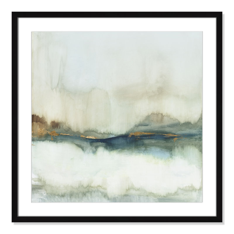 «Land Reflection», reproduction de la collection Square par Allison Pearce, Noir, noir, noir, noir, H 27,5 po x l 27,5 po