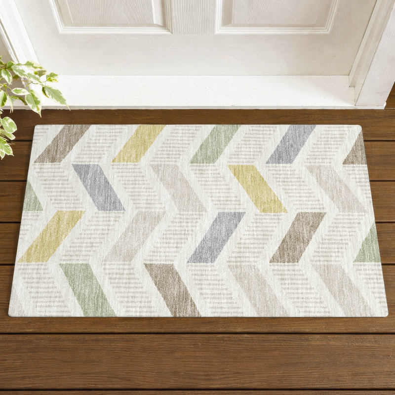 Machine Washable Indoor/Outdoor Chantille ACN2911 Geometric Rug, Ivory, 2'6" x 3'10"