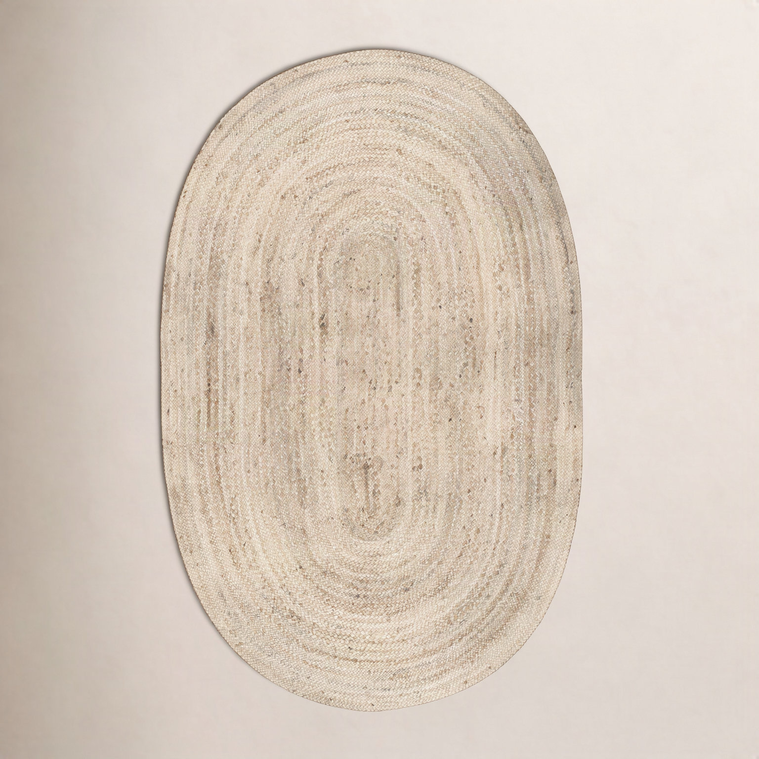Natural Hand-Woven Jute Rug, Oval 2'3" x 4'