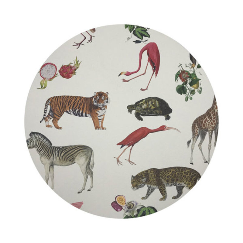 Exotix Vegan Leather Round Placemats, Natural