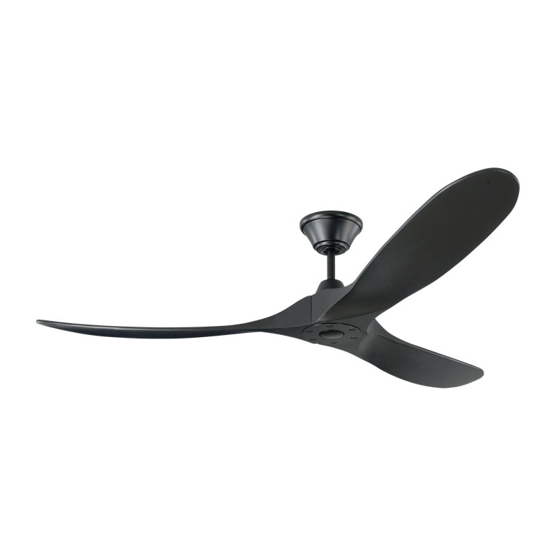 Ventilateur de plafond 3 pales avec télécommande Obsidian, 60 pouces, Noir mat
