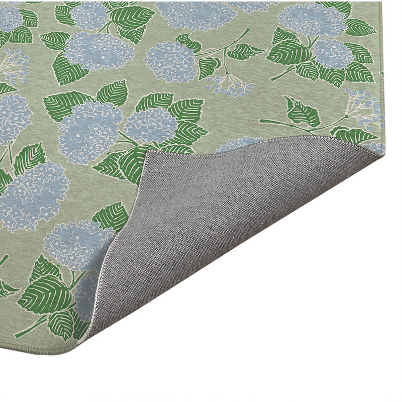Hydrangea Non Slip Outdoor Rug, Rectangle 4' x 6'