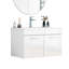 Meuble-lavabo mural moderne 32 po avec lavabo en céramique et portes à fermeture en douceur Vernon