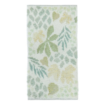 Vintage Swedish Rya Rug In Blue With Green & Beige Floral Pattern -  Rug & Kilim