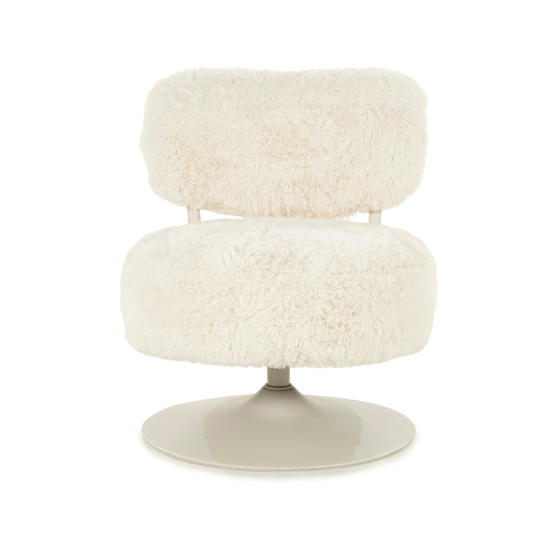 Accent Chair Swivel Armless Chair, Beige