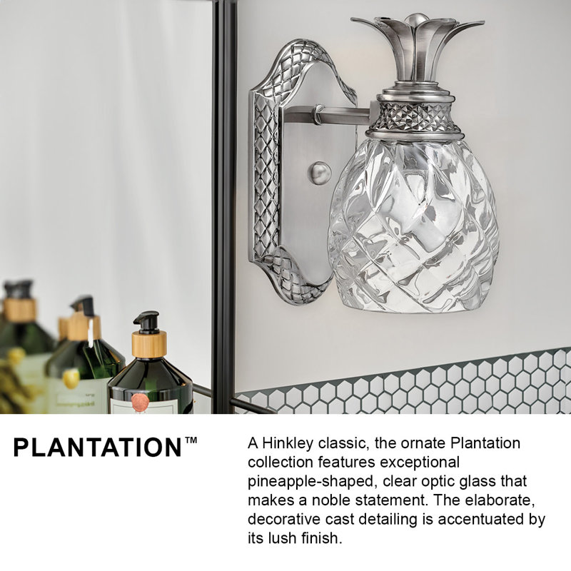 Plantation 1-Light Armed Sconce, Pearl Bronze