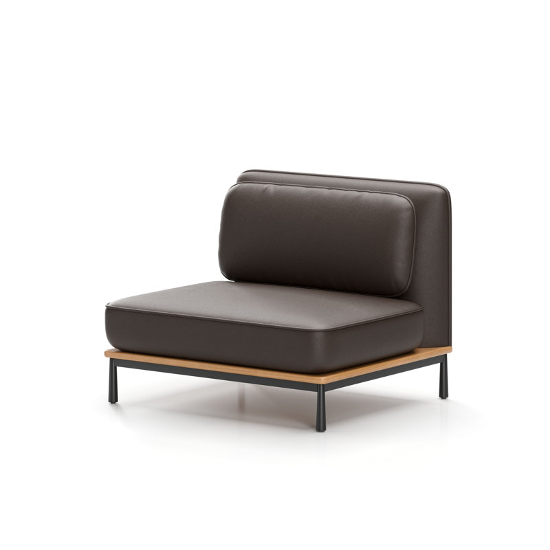 Arc Armless Chair, Natural Oak, Omega Tabac