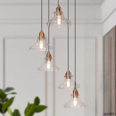 Lustre à niveaux unique à 5 lumières Hajrati