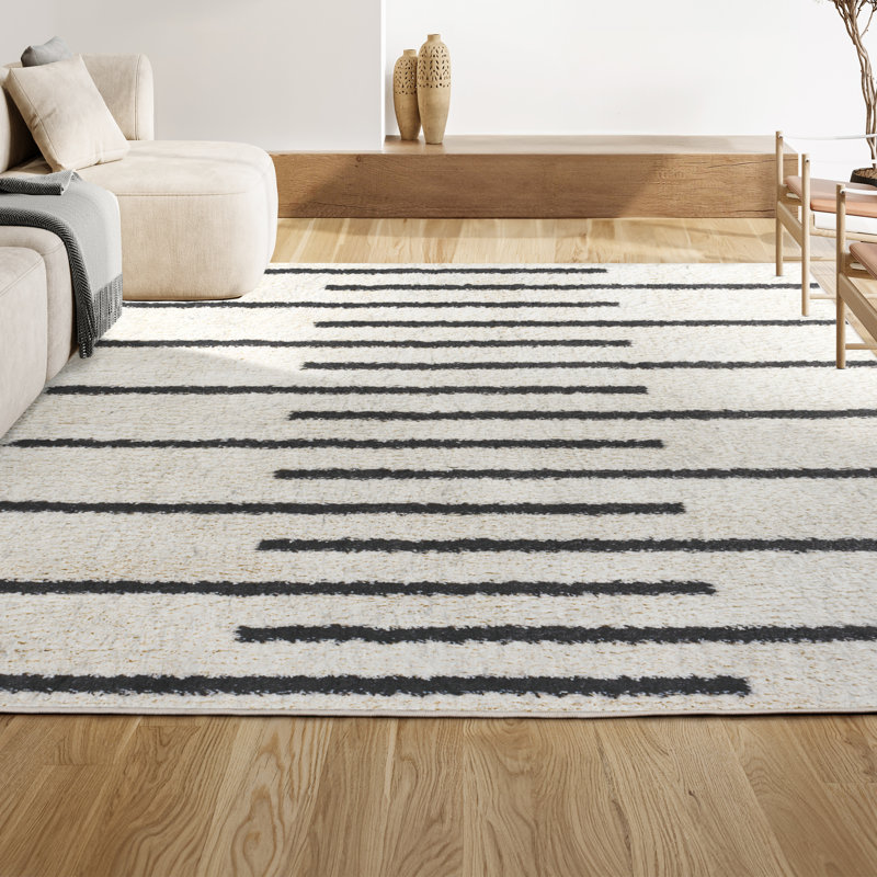 Tapis blanc / gris Colline, Rectangle 7 pi 9 po x 10 pi