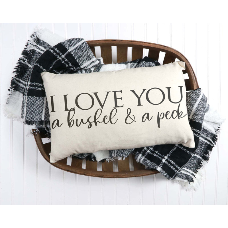 I Love You A Bushel and A Peck 12x20 inch Cotton Pillow Cover