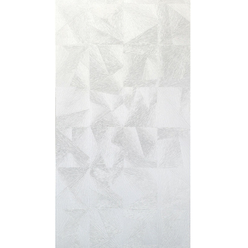 Papier peint abstrait triangles carrés blanc cassé