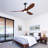 52 Inch  Ceiling Fans With Lights And Remote Control,18W Led Light, 3 Solid Wood Blades, Reversible DC Motor For Bedroom Living Room